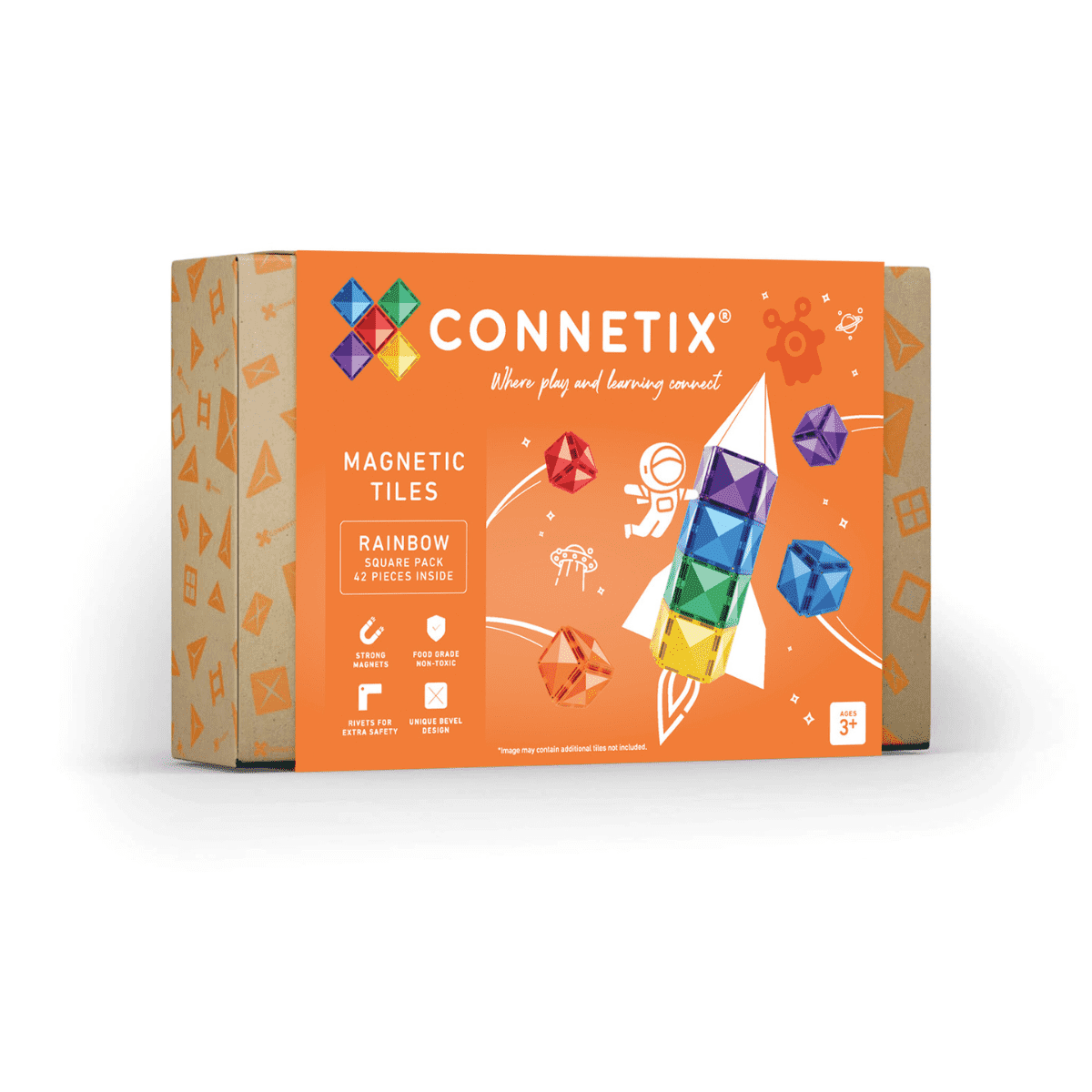 CONNETIX Rainbow Square Pack 42 pc