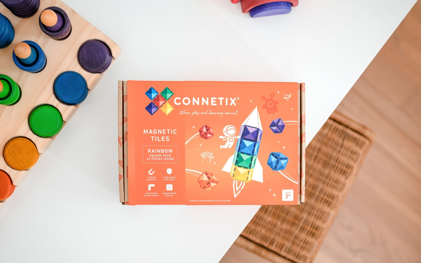 CONNETIX Rainbow Square Pack 42 pc