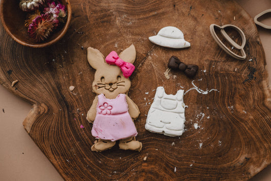 Bunny Dress-up Cutter Set - Eco Playdough Tool